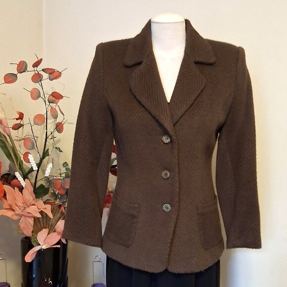 NWT Comfy Lined Brown Blazer Jacket Spring Fall Winter Jackets Tag Size M - Picture 2 of 12